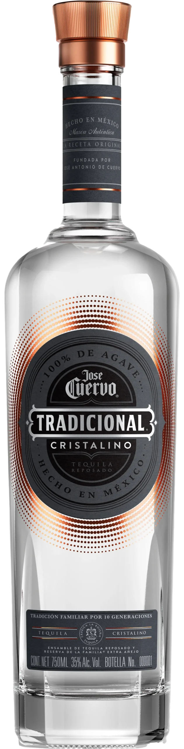 botella tequila cristalino
